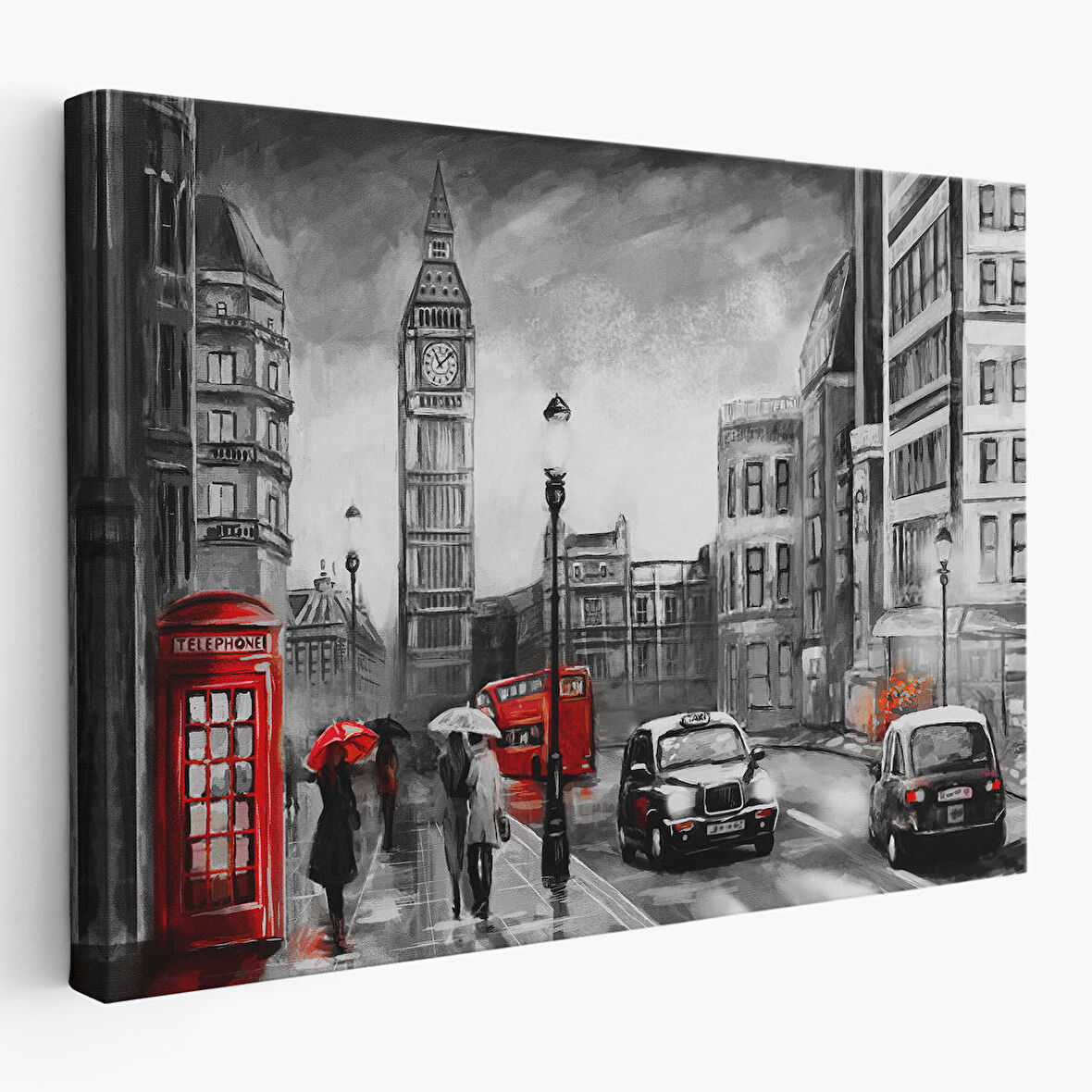 Ingiltere Londra Yağlıboya Görünüm Dekoratif Tablo-3543