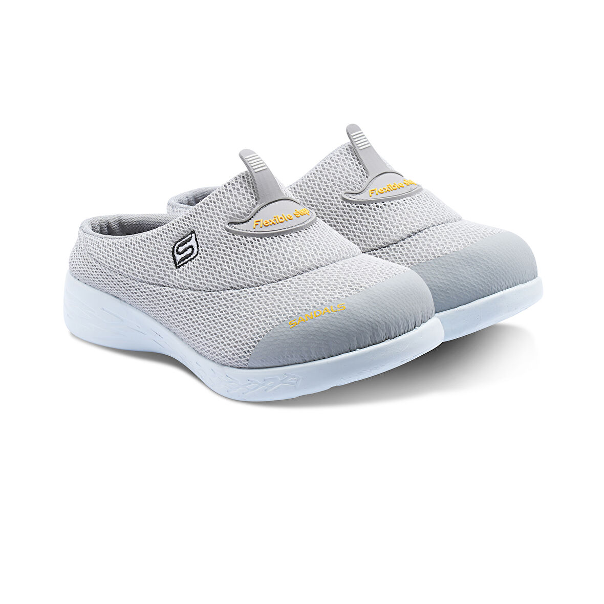 Sandal Spor Kadın Kaymaz Taban Ortopedik File Sabo Terlik SS001-0258 GRİ