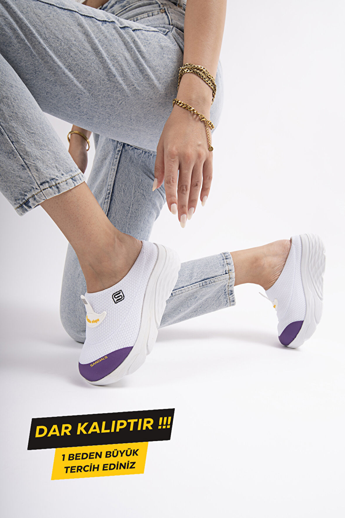 Sandal Spor Kadın Dolgu Taban Ortopedik File Sabo Doktor Hemşire Hastane Aşçı  Terlik  BEYAZ SS001-0278 