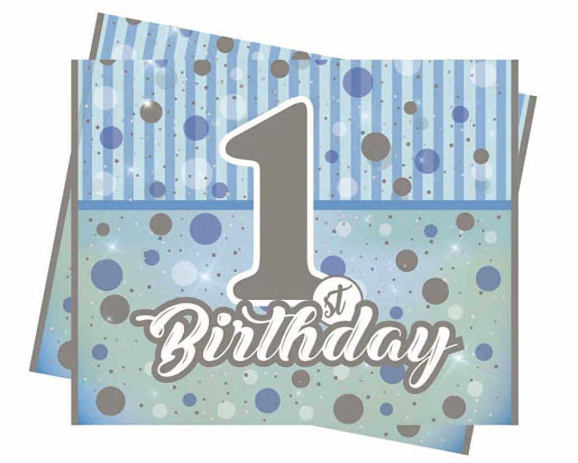 MASA ÖRTÜSÜ HAPPY BİRTHDAY 1 YAŞ MAVİ(PLASTİK)