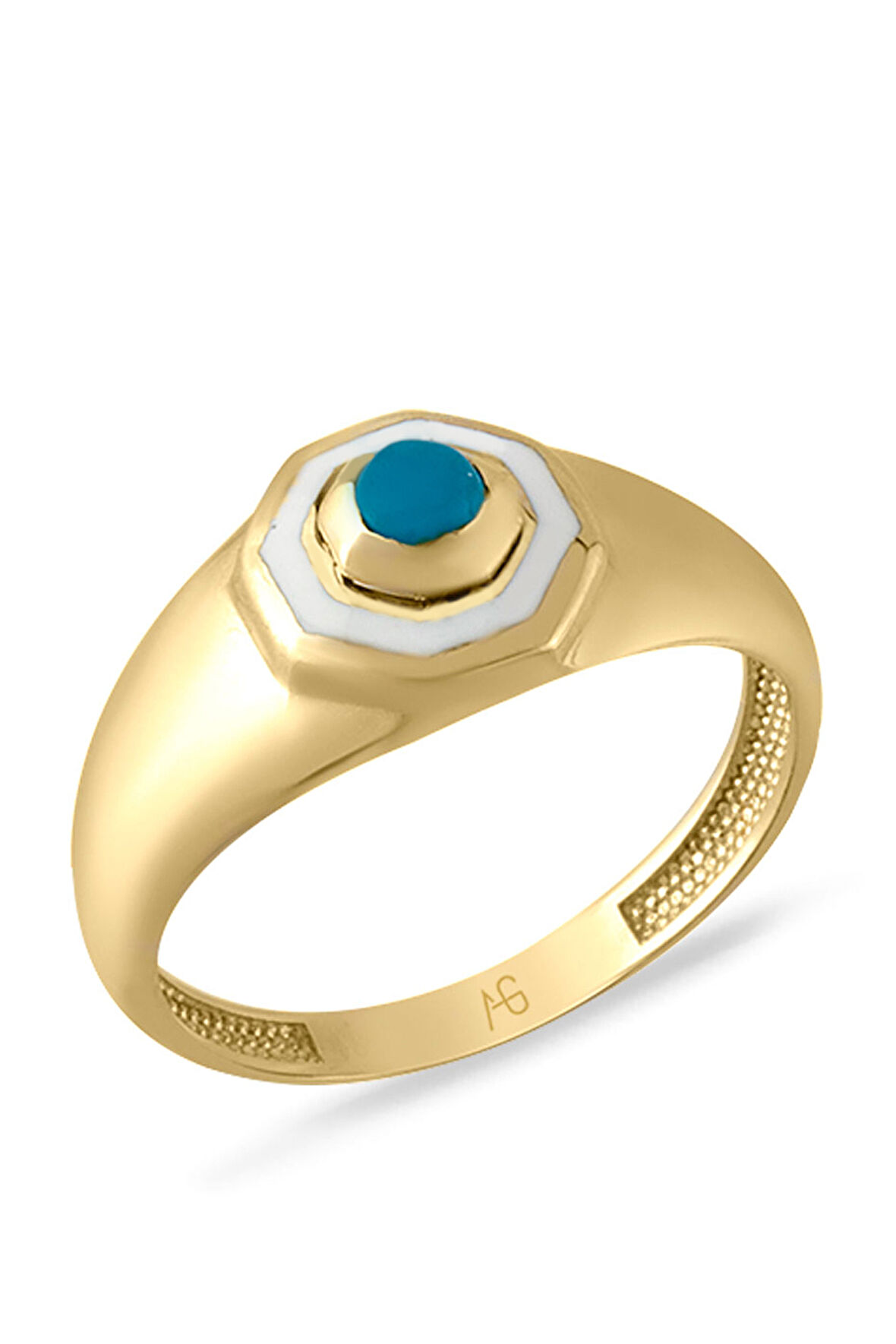 Mini Firuze Taşlı Altın Mineli Yüzük