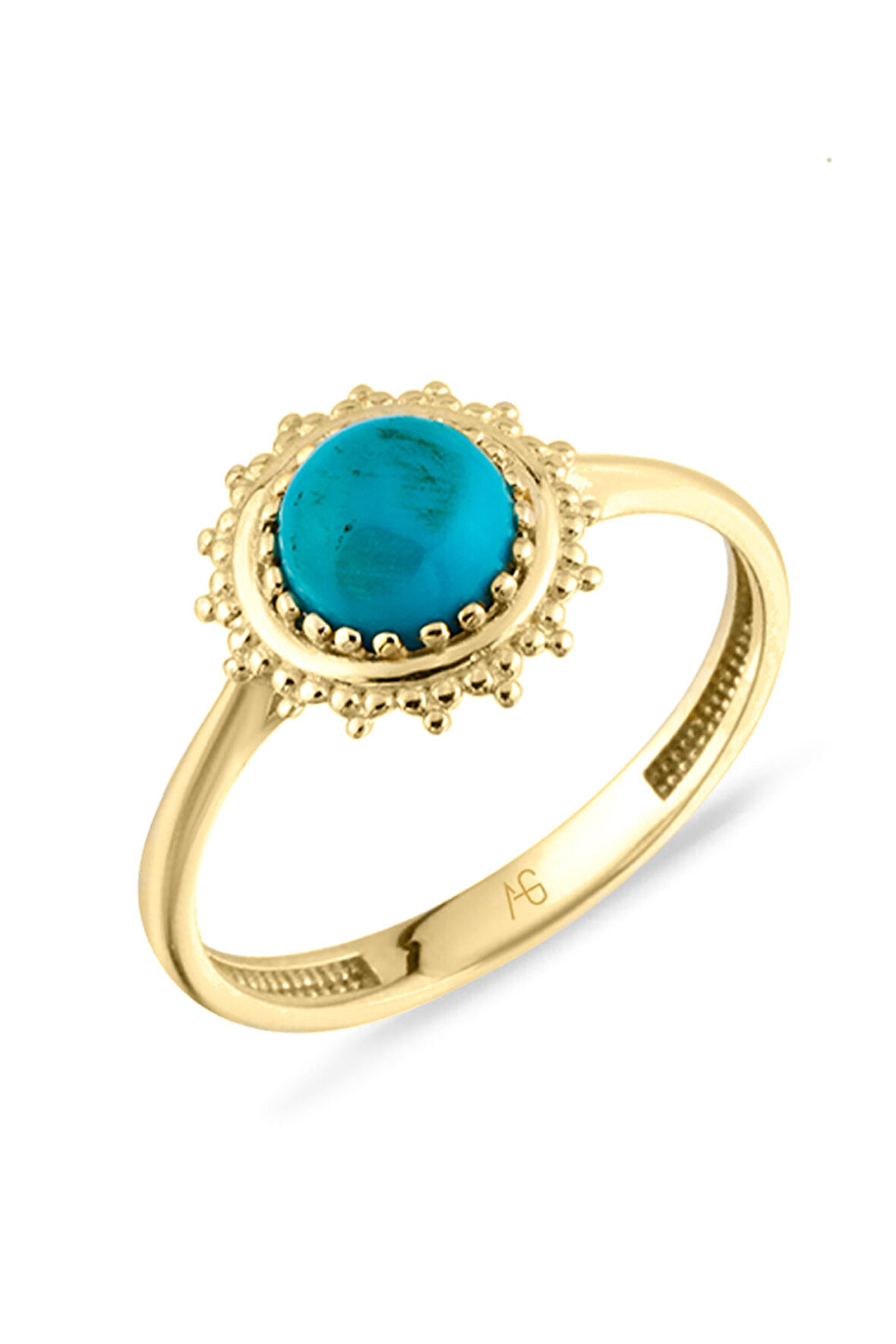 Firuze Taşlı Altın Güneş Yüzük