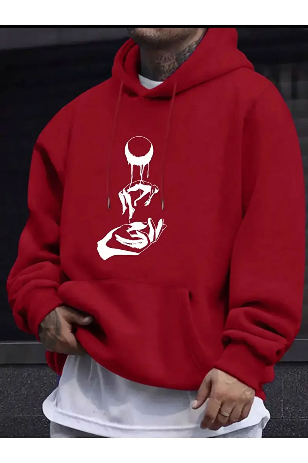 Eşsiz Desen Kalın İçi Yumuşacık Sweatshirt