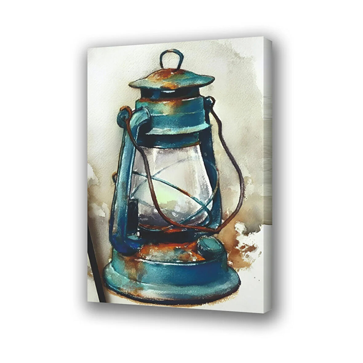 eski model gaz lambası baskılı kanvas duvar tablosu