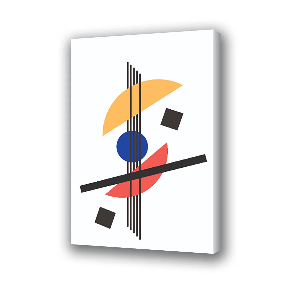 semboller kare küp daire baskılı kanvas duvar tablosu