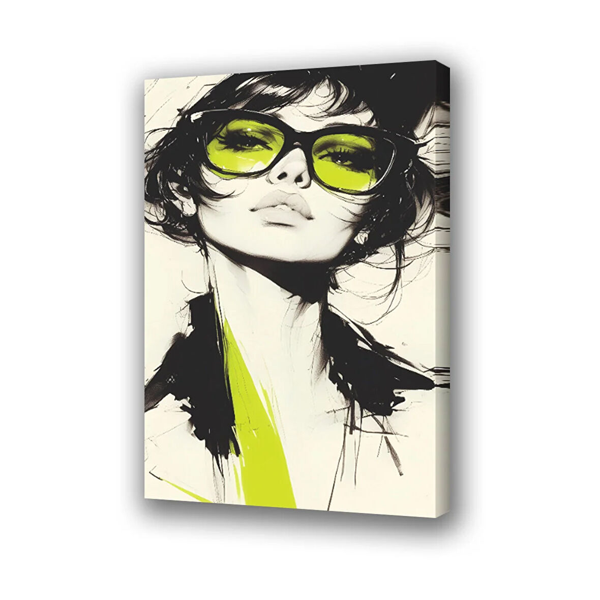 kadın manken tarz imaj baskılı kanvas duvar tablosu