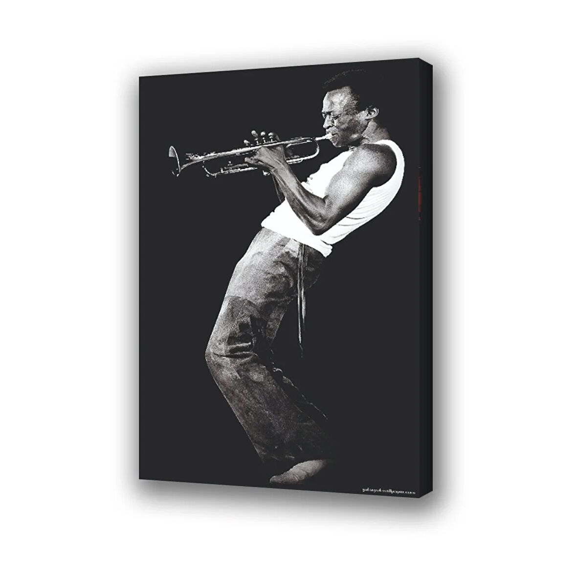 jazz müzik  siyahi adam baskılı kanvas duvar tablosu