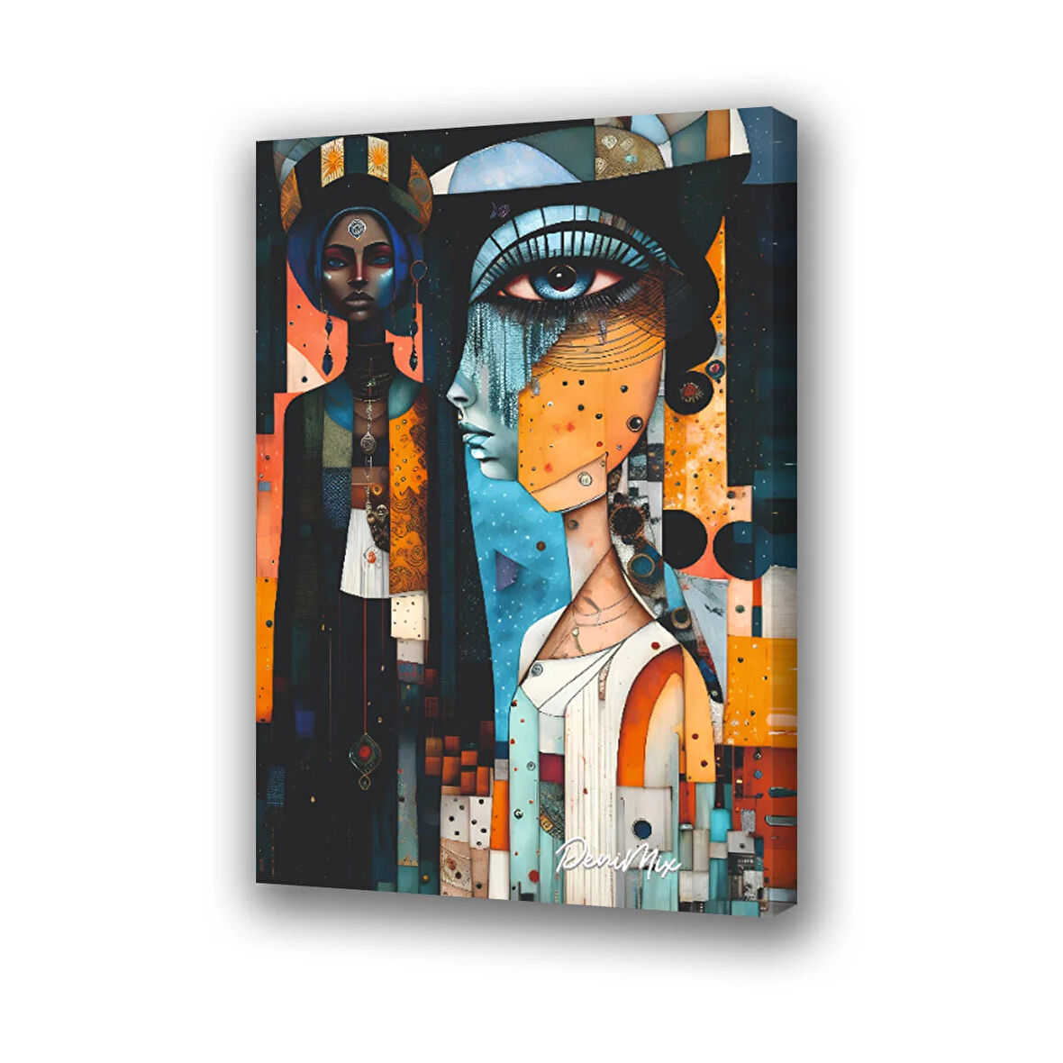 kadın portre baskılı kanvas duvar tablosu