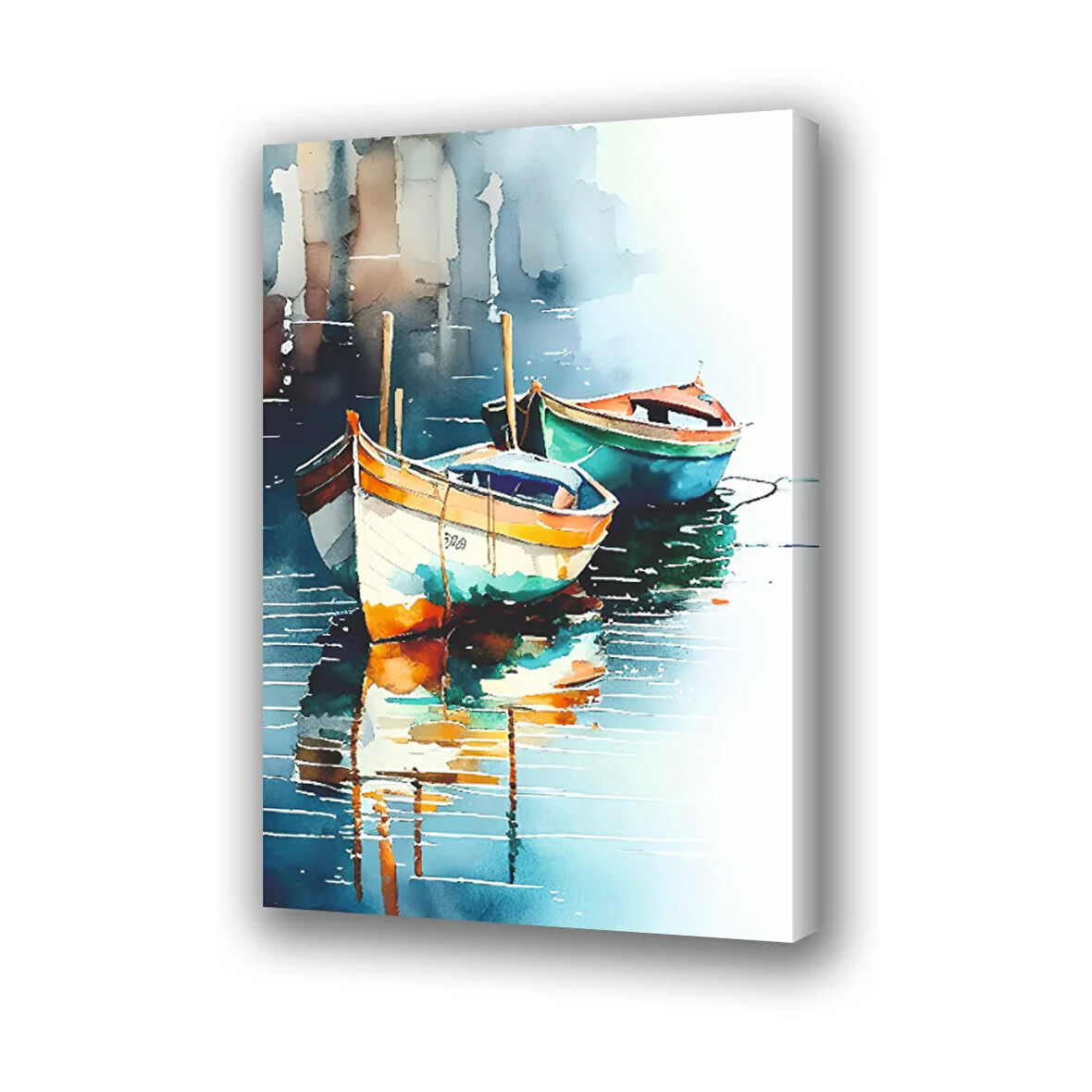 tekneler gün batımı deniz baskılı kanvas duvar tablosu