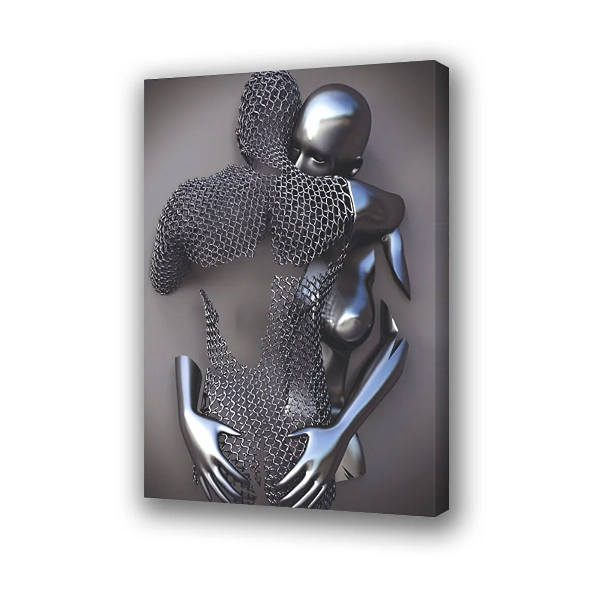 metal kadın erkek baskılı kanvas duvar tablosu