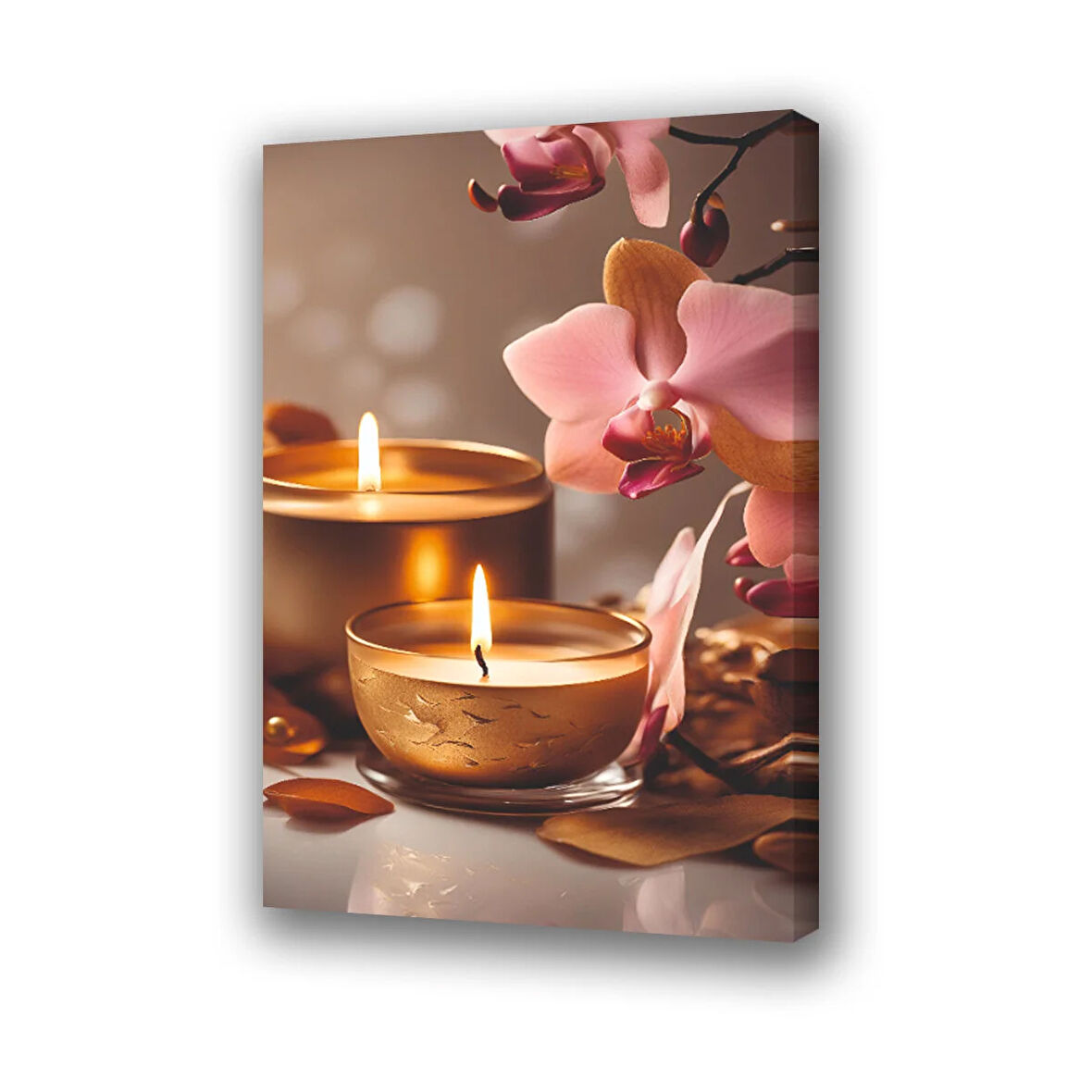 masaj mum otantik salon baskılı kanvas duvar tablosu