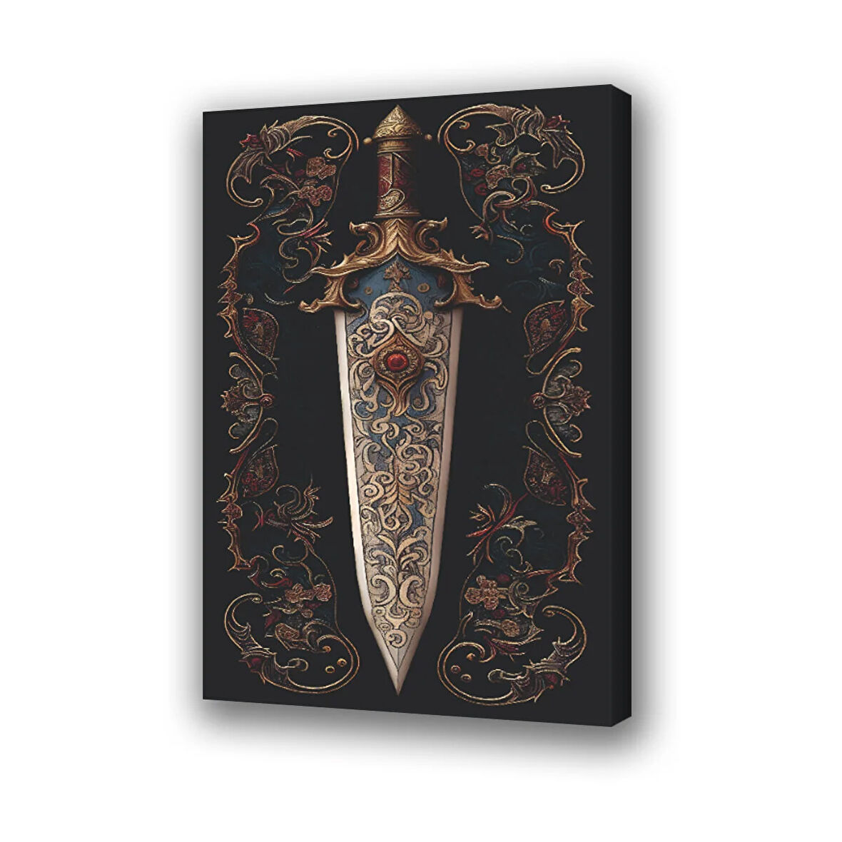 eski dönem kılınç baskılı kanvas duvar tablosu