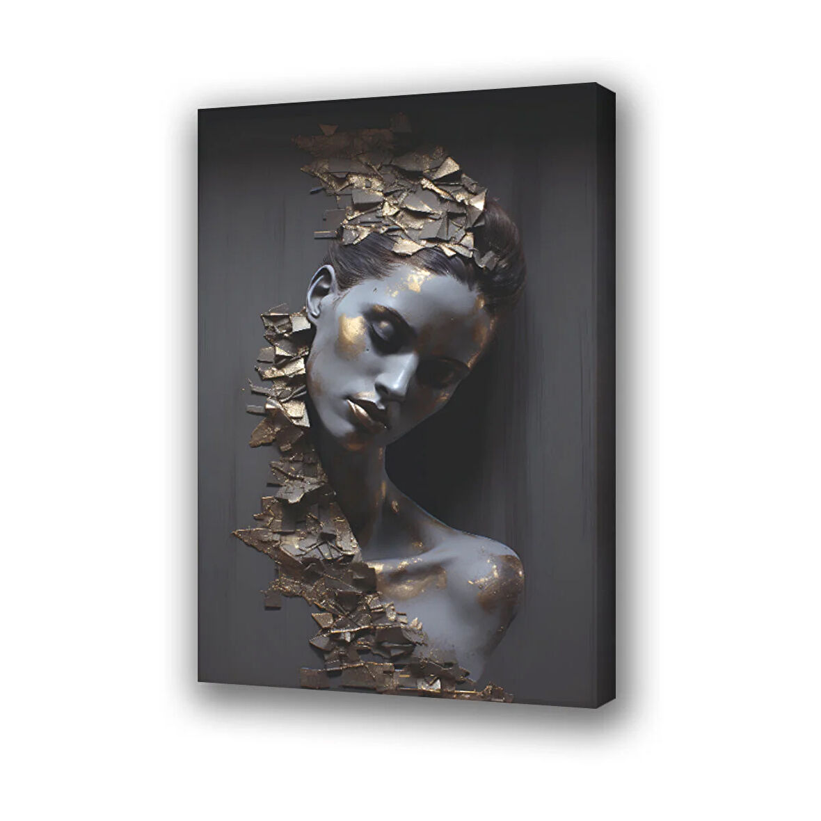 duvar kadın surat omuzlar baskılı kanvas duvar tablosu