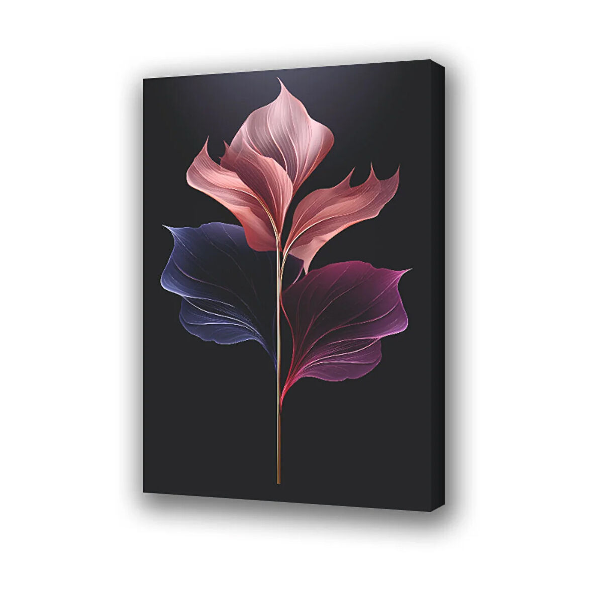 renkli yapraklar baskılı kanvas duvar tablosu