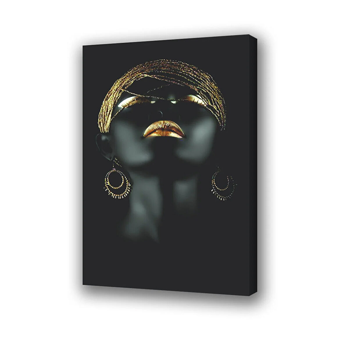 altın saçlı kadın baskılı kanvas duvar tablosu