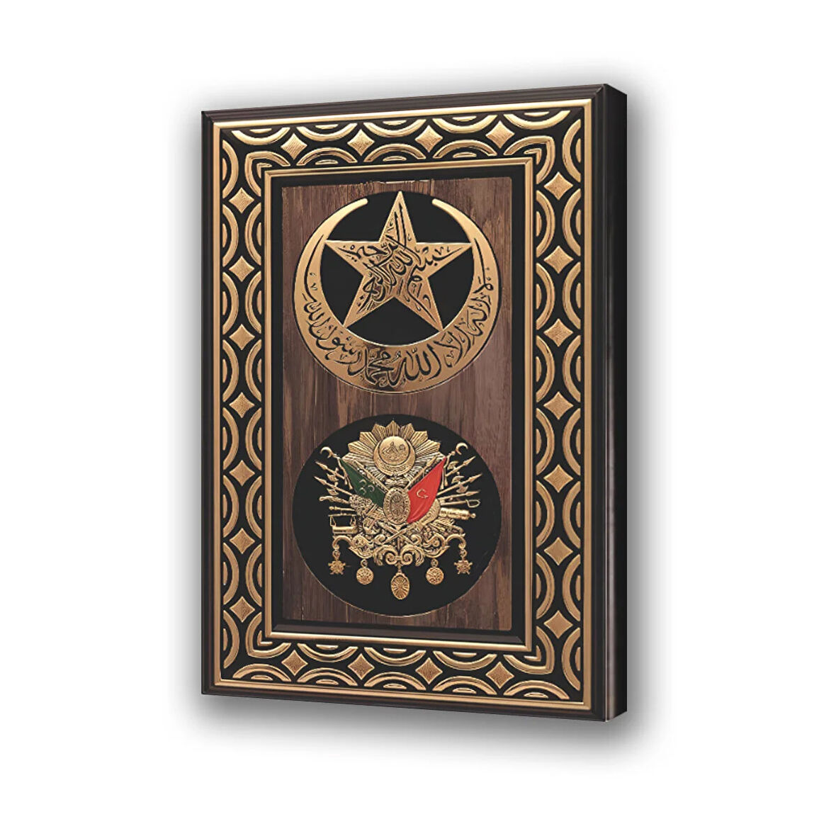 osmanlı tuğra sancak baskılı kanvas duvar tablosu