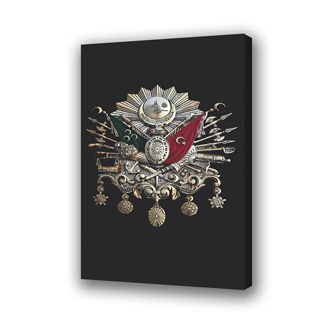 gümüş tuğra resmi baskılı kanvas duvar tablosu