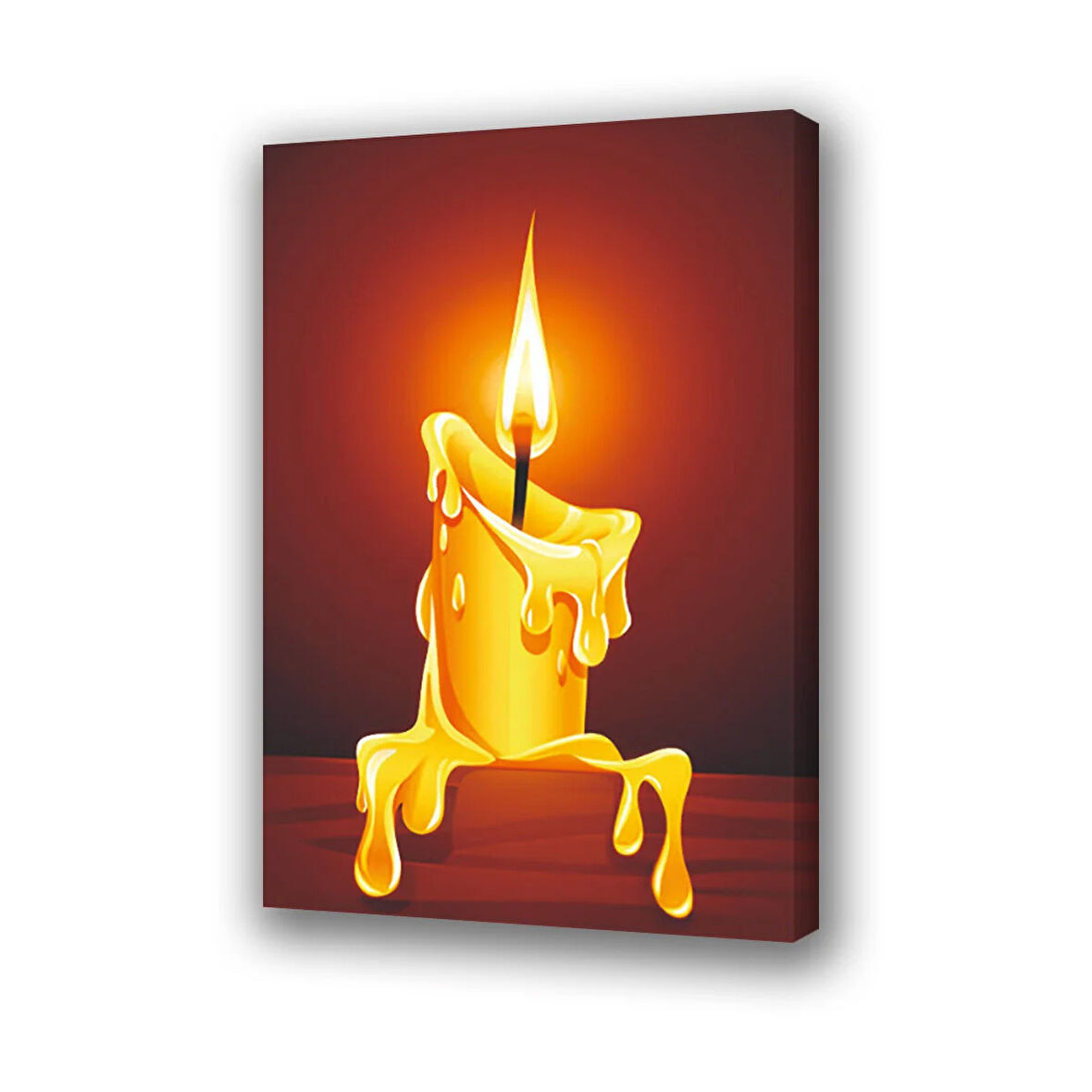 erimiş yanan mum baskılı kanvas duvar tablosu