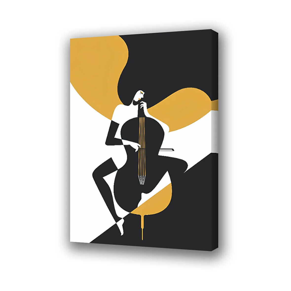 kadın çello baskılı kanvas duvar tablosu
