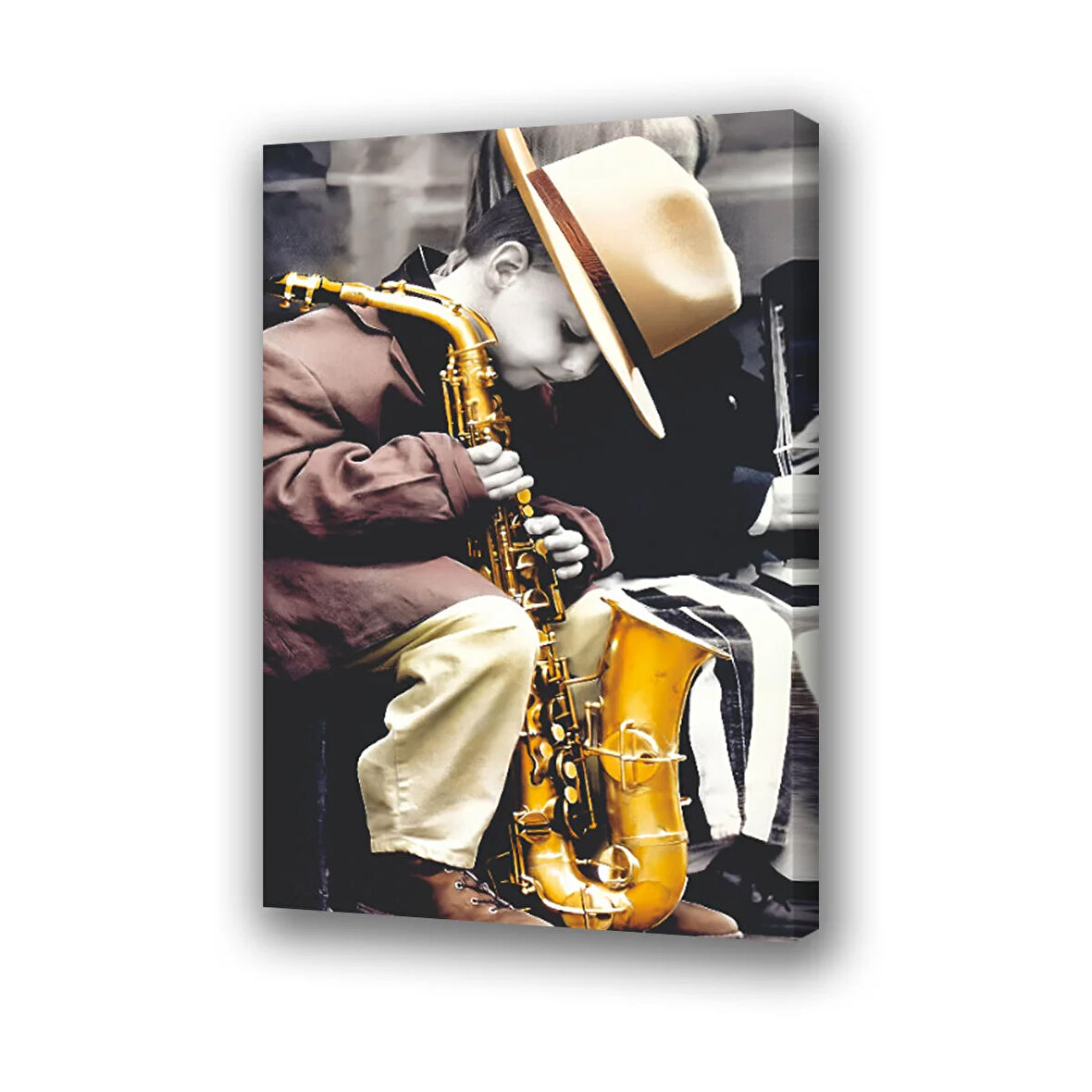 çoçuk jazz muzik baskılı kanvas duvar tablosu