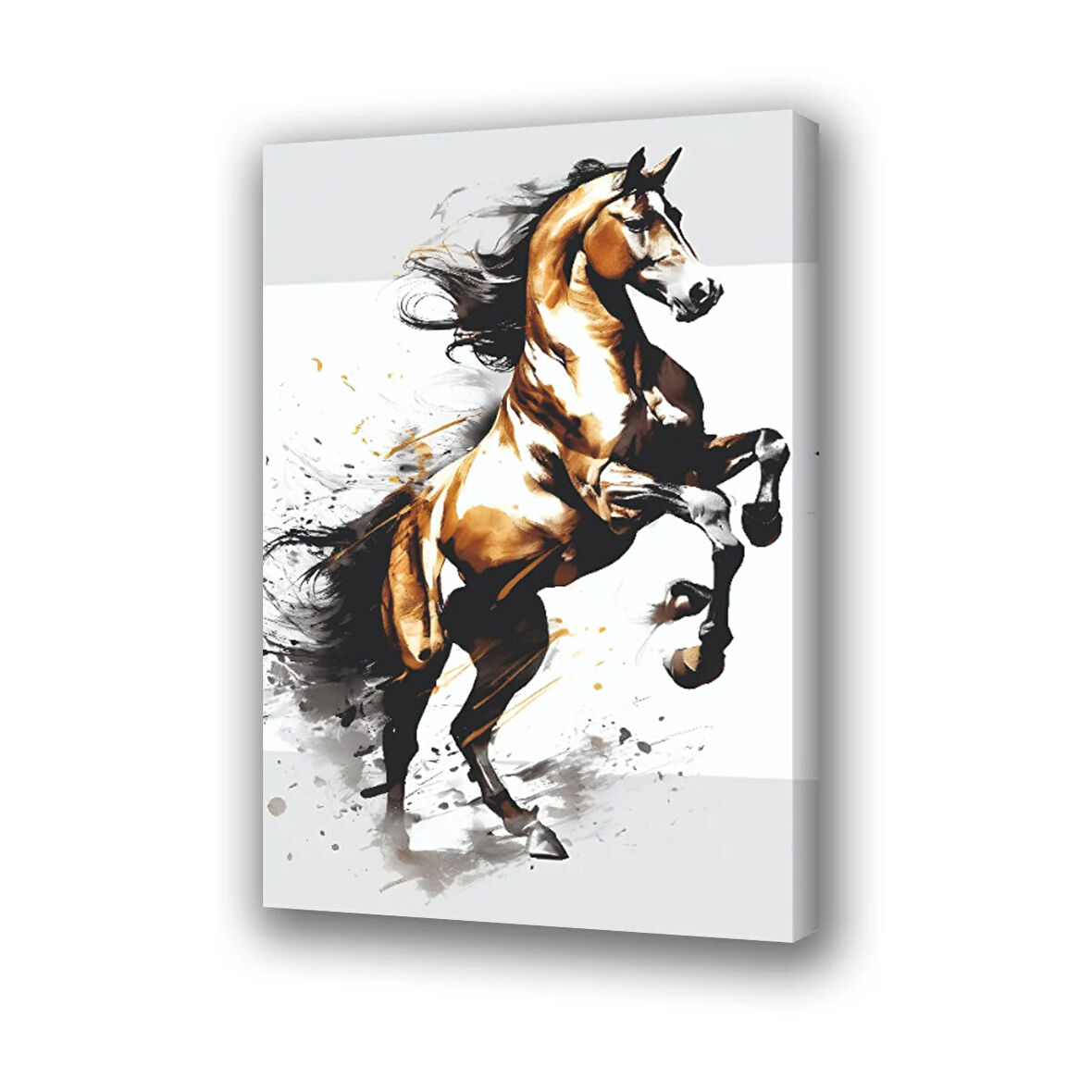 şahlanan at baskılı kanvas duvar tablosu