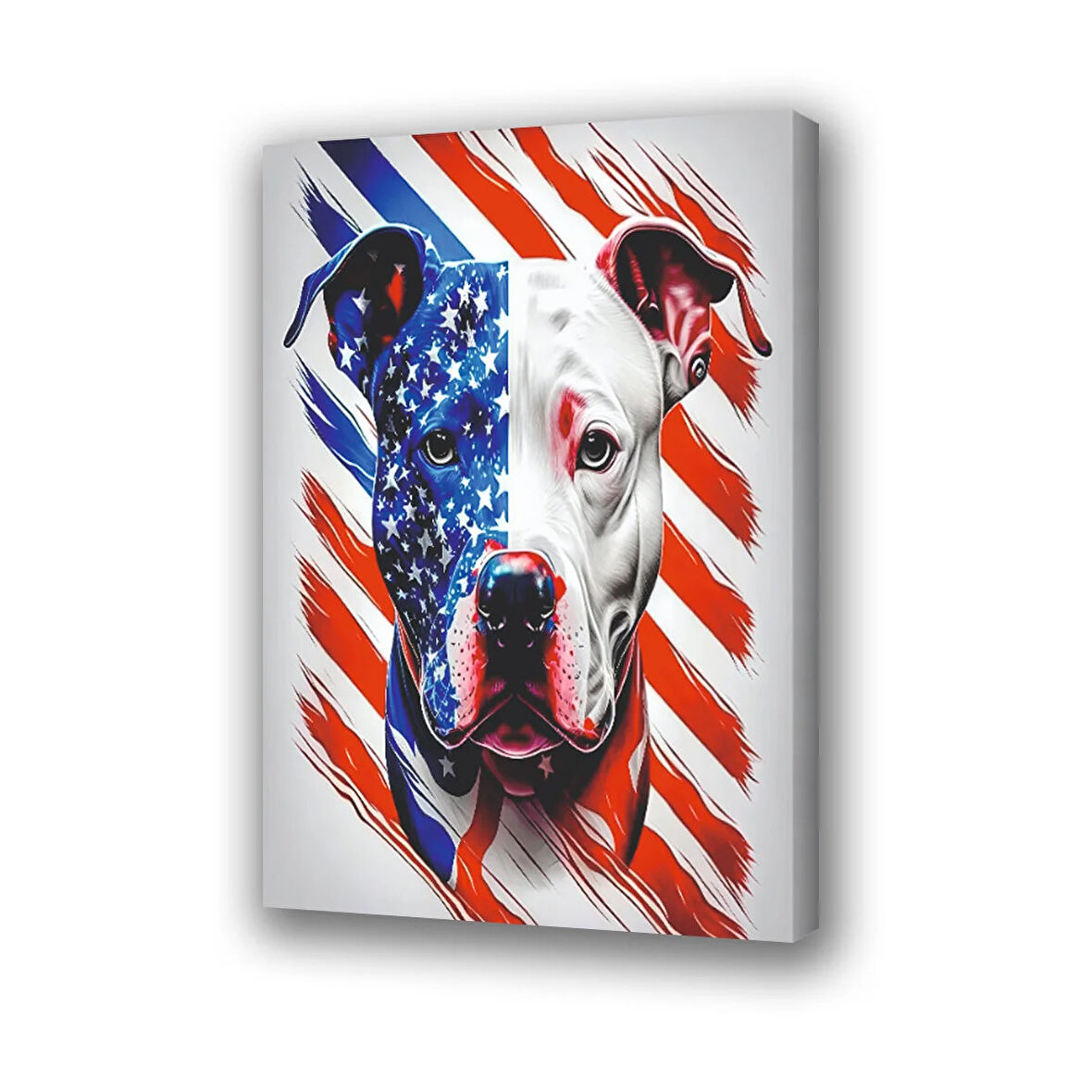 amerikan bulldog baskılı kanvas duvar tablosu