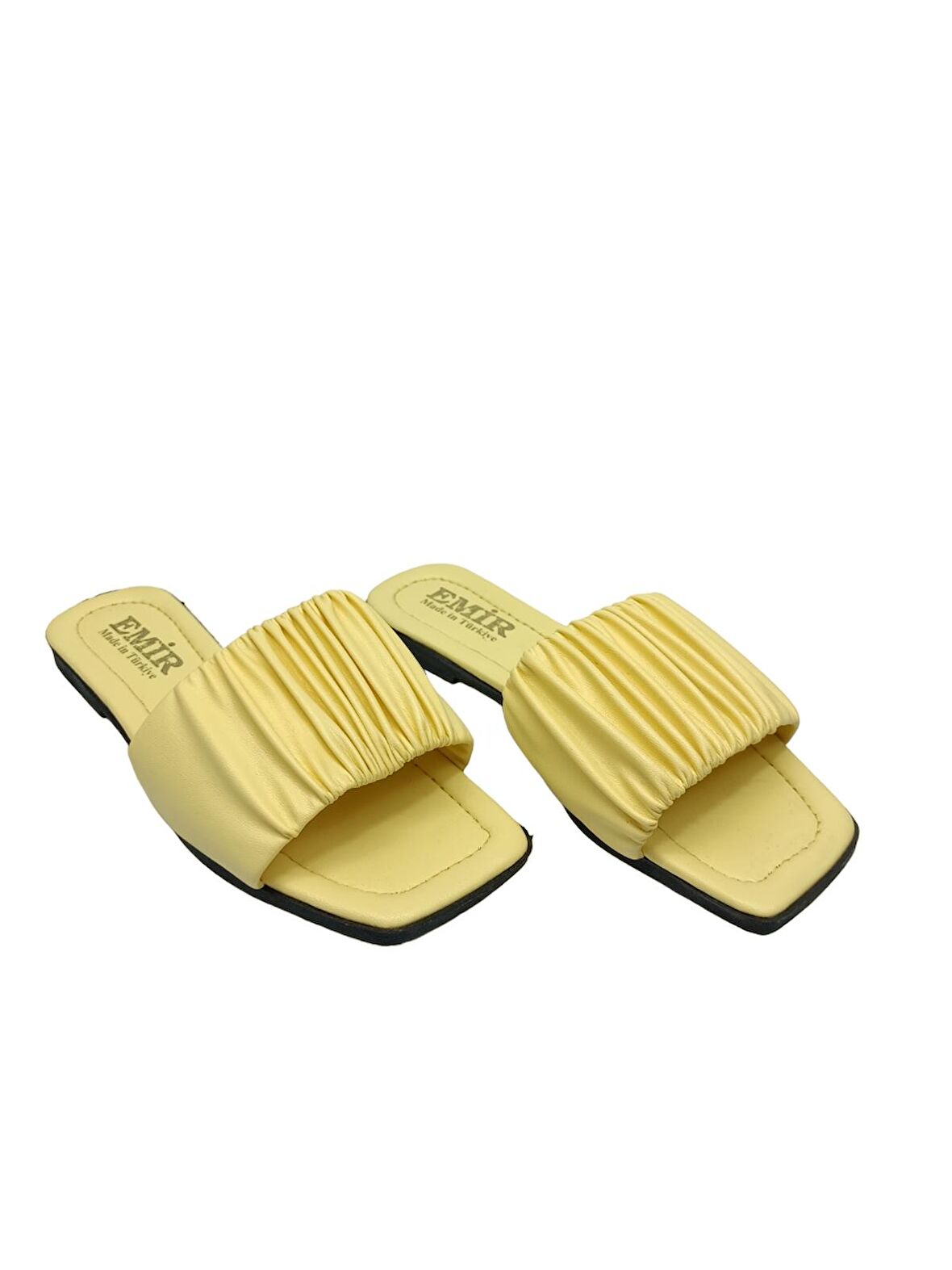 SİA ÇANTA Önü Büzgülü Model Kadın Terliği , Rahat Sandelet Tarzı Kaydırmaz Taban Kadın Terlik