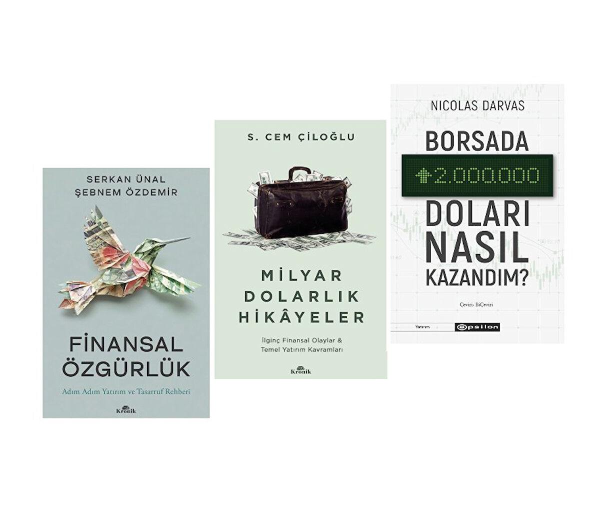 FINANSAL OZGURLUK+MILYAR DOLARLIK HIKAYELER+BORSADA 2 MILYON DOLARI NASIL KAZANDIM=3SET KITAP