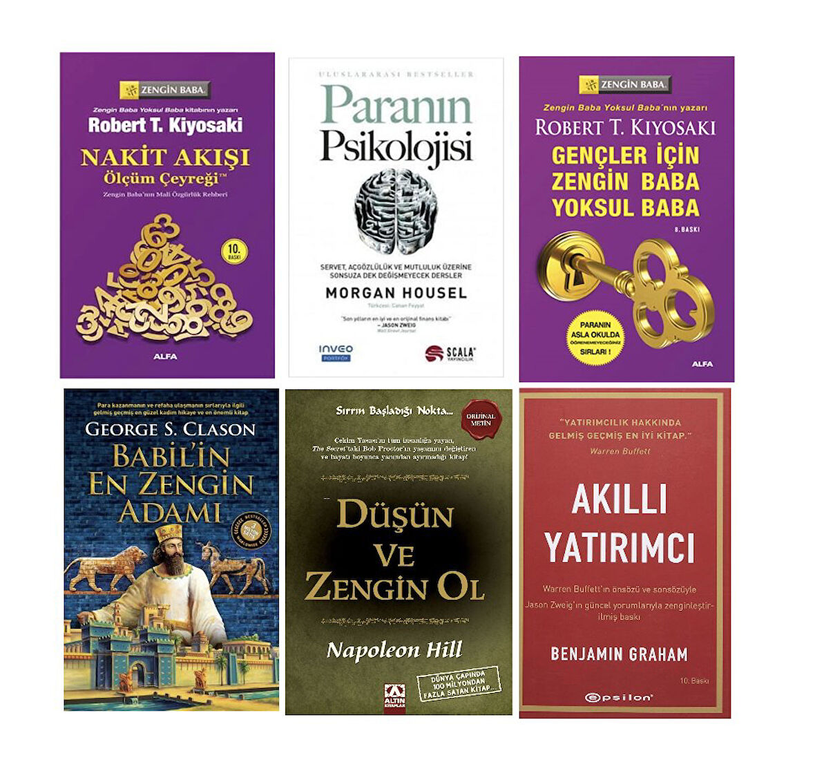 NAKIT AKISI-PARANIN PSIKOLOJISI-GENCLER ICIN ZENGIN BABA YOKSUL BABA-BABILIN EN ZENGIN ADAMI-DUSUN VE ZENGIN OL-AKILLI YATIRIMCI=6 SET