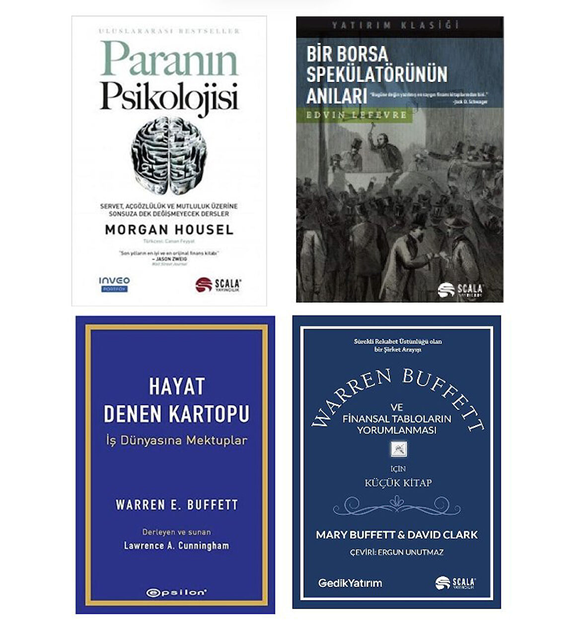 PARANIN PSIKOLOJISI + BIR BORSA SPEKULATORUNUN ANILARI + HAYAT DENEN KARTOPU + FINANSAL TAPLOLARIN YORUMLANMASI = 4 SET 