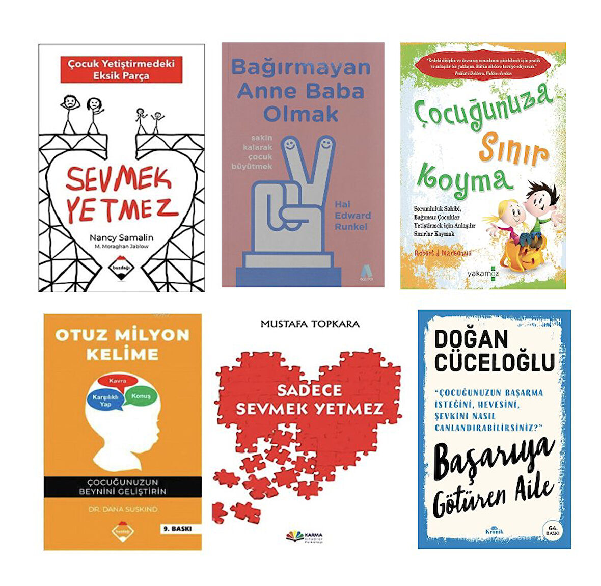 sevmek yetmez + bagirmayan anne baba olmak +cocugunuza sinir koyma +otuz milyon kelime +sadece sevmek yetmez + basariya goturen aile =6 set