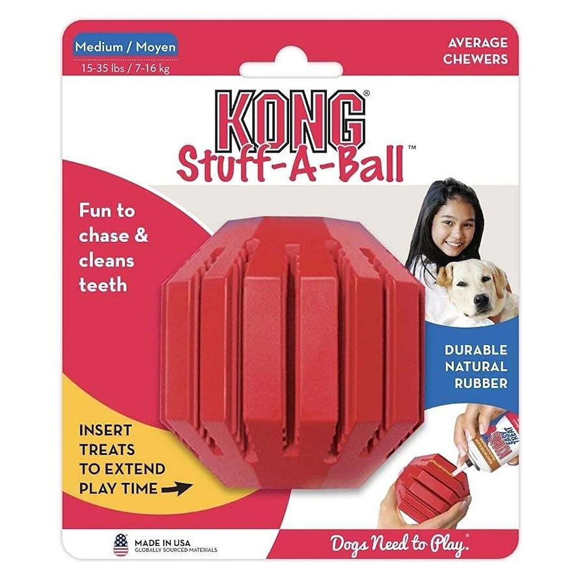 KONG Stuff-A-Ball Çok Amaçlı Köpek Oyuncağı Medium