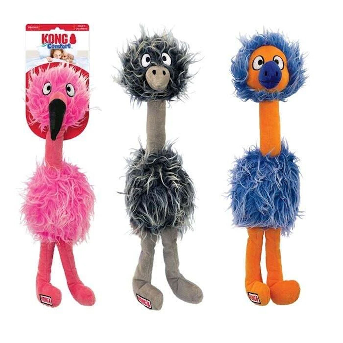 KONG Comfort Jumbo Bird Flamingo Şeklinde Peluş Köpek Oyuncağı XL