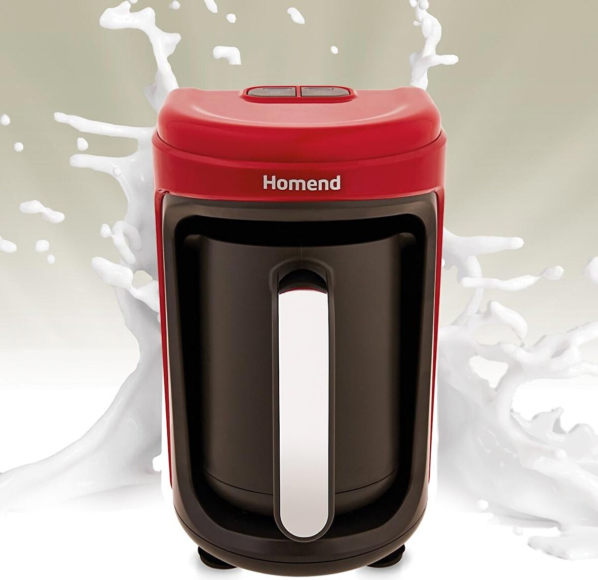 Homend Pottoman Milk in 1871H Sütlü Türk Kahve Makinesi Kırmızı Metal
