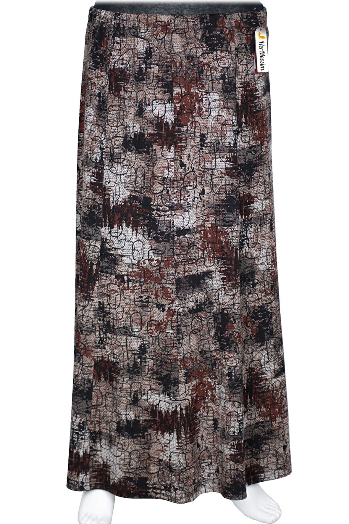 Hesna Kadın Ayşen Kışlık 8 Parça Astarsız Lastikli Kiremit Etek D30