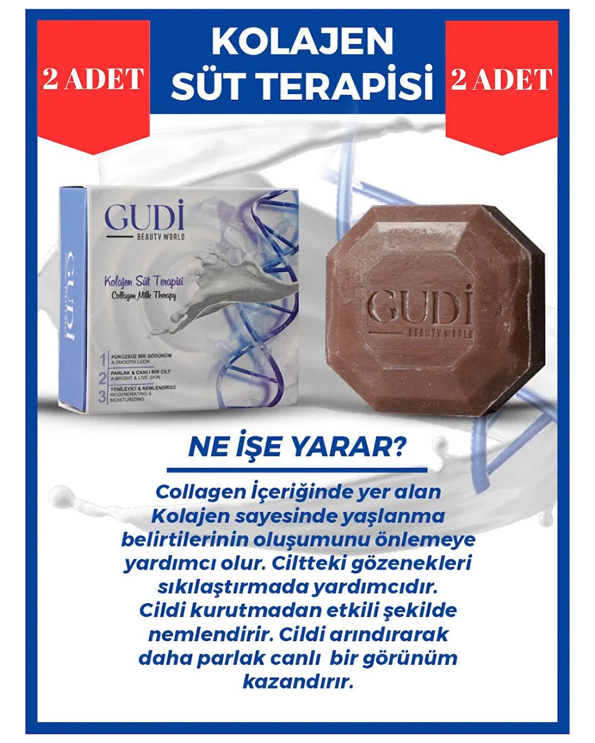 Collagen İçerikli & Milk Therapy Cilt Bakım Sabunu 120 gr 2 adet