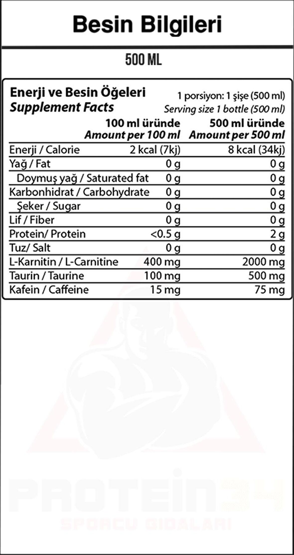 Hardline Nutrition Carnifit Sıvı 500 ml x 24