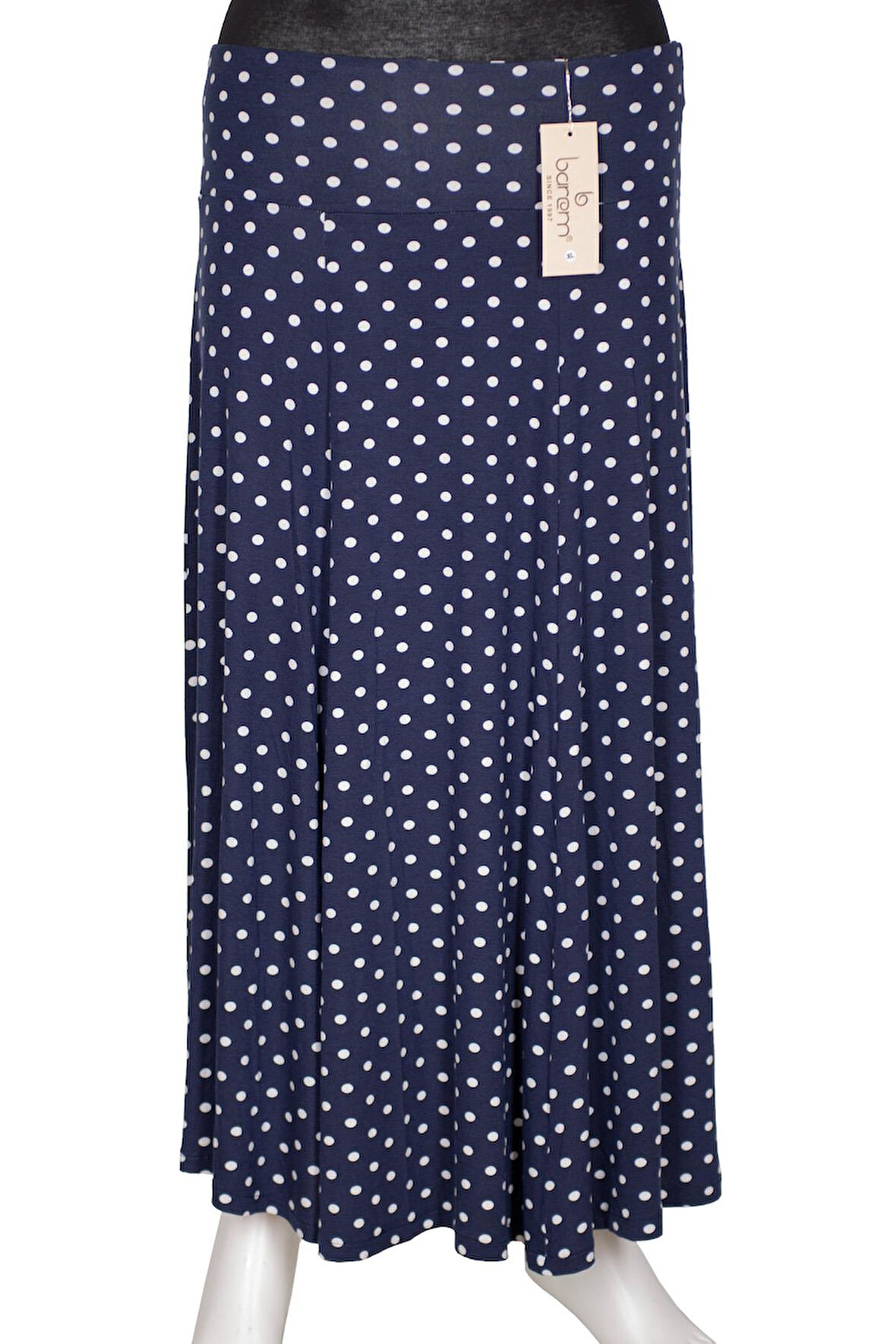 Barem Kadın Arzu Korsajlı 6 Parçalı Desenli Penye Lacivert Etek D59