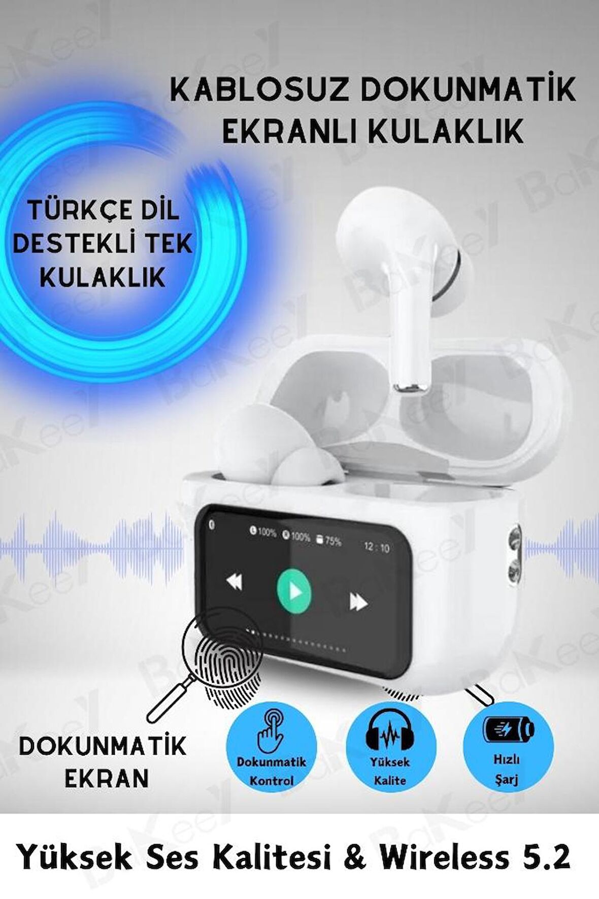 Dokunmatik Ekranlı Kablosuz Bluetooth Kulaklık Tüm Cihazlara Uyumlu Dil Destekli Oyuncu Kulaklık