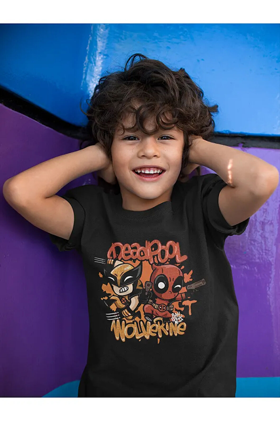 Deadpool Wolverine Baskılı Unisex Film Kahramanları Çocuk Tişört (1-12 YAŞ)