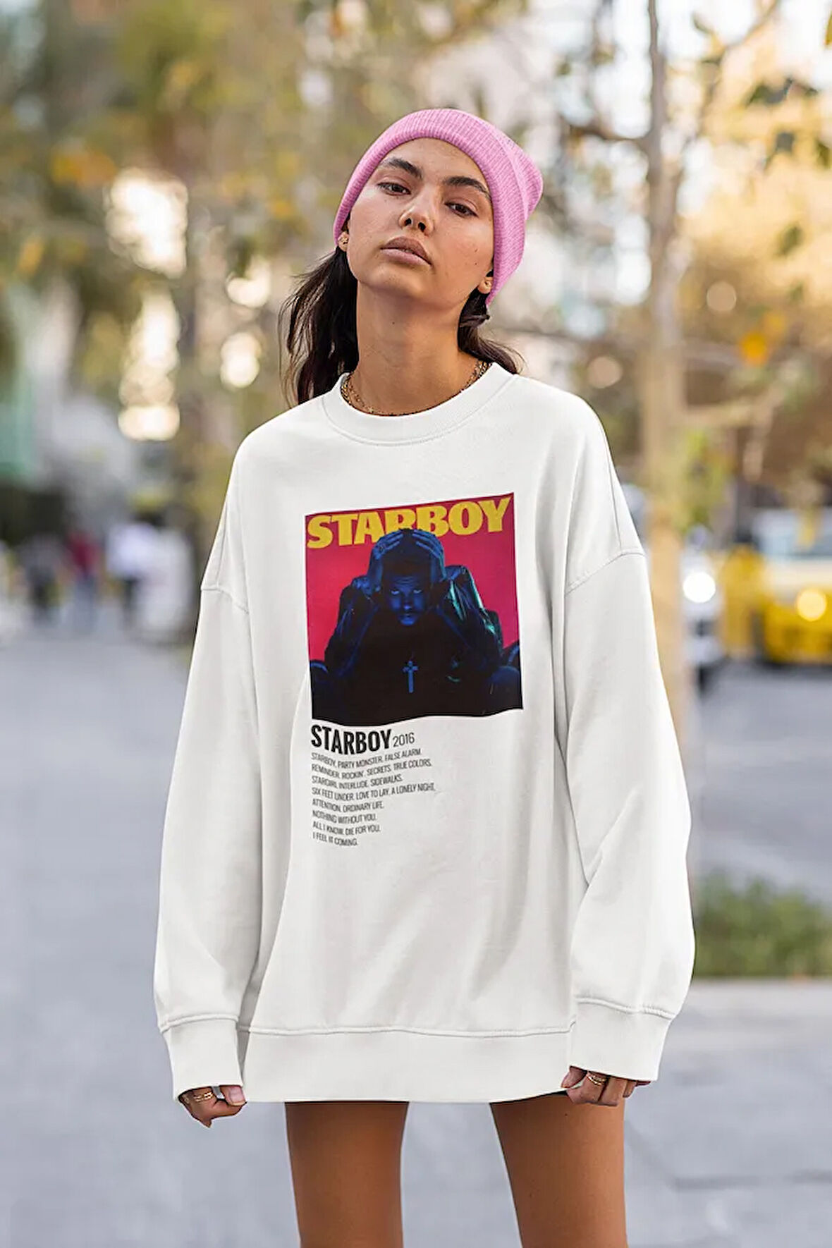 The Weeknd Starboy Baskılı Unisex Oversize Rapper Sweatshirt