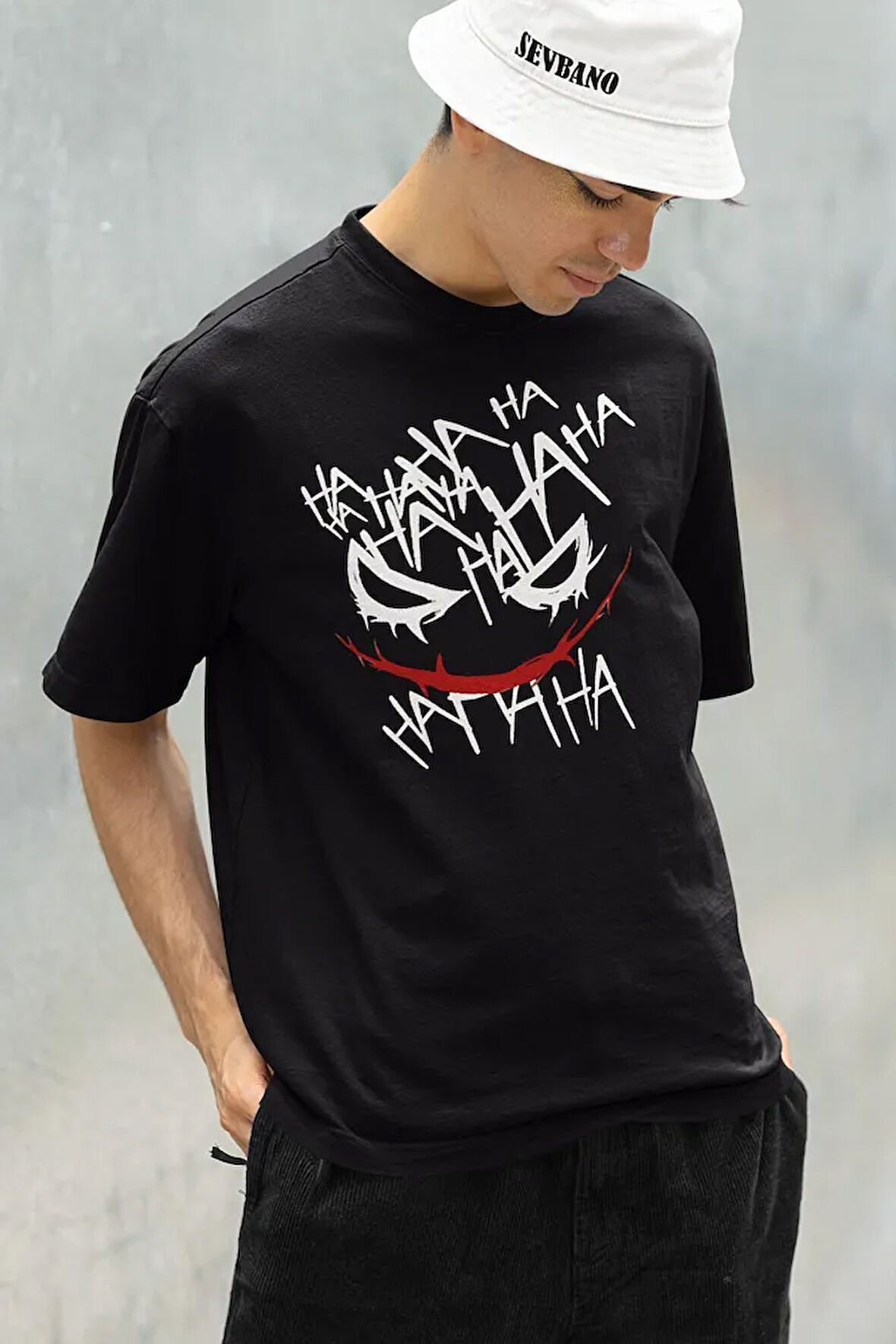 Joker HA Ha Kahkaha Baskılı Unisex Oversize Film Tişört