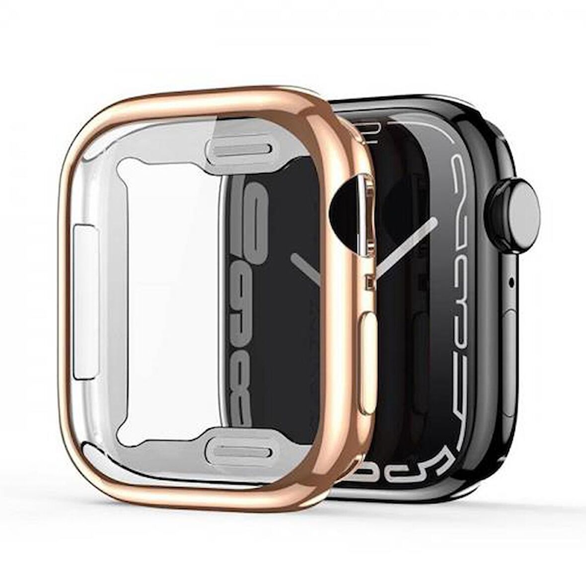 Coofbe Apple Watch 45MM Full Koruma Ultra İnce Silikon Kılıf Apple Watch Seri 7 8 Koruma Kılıfı