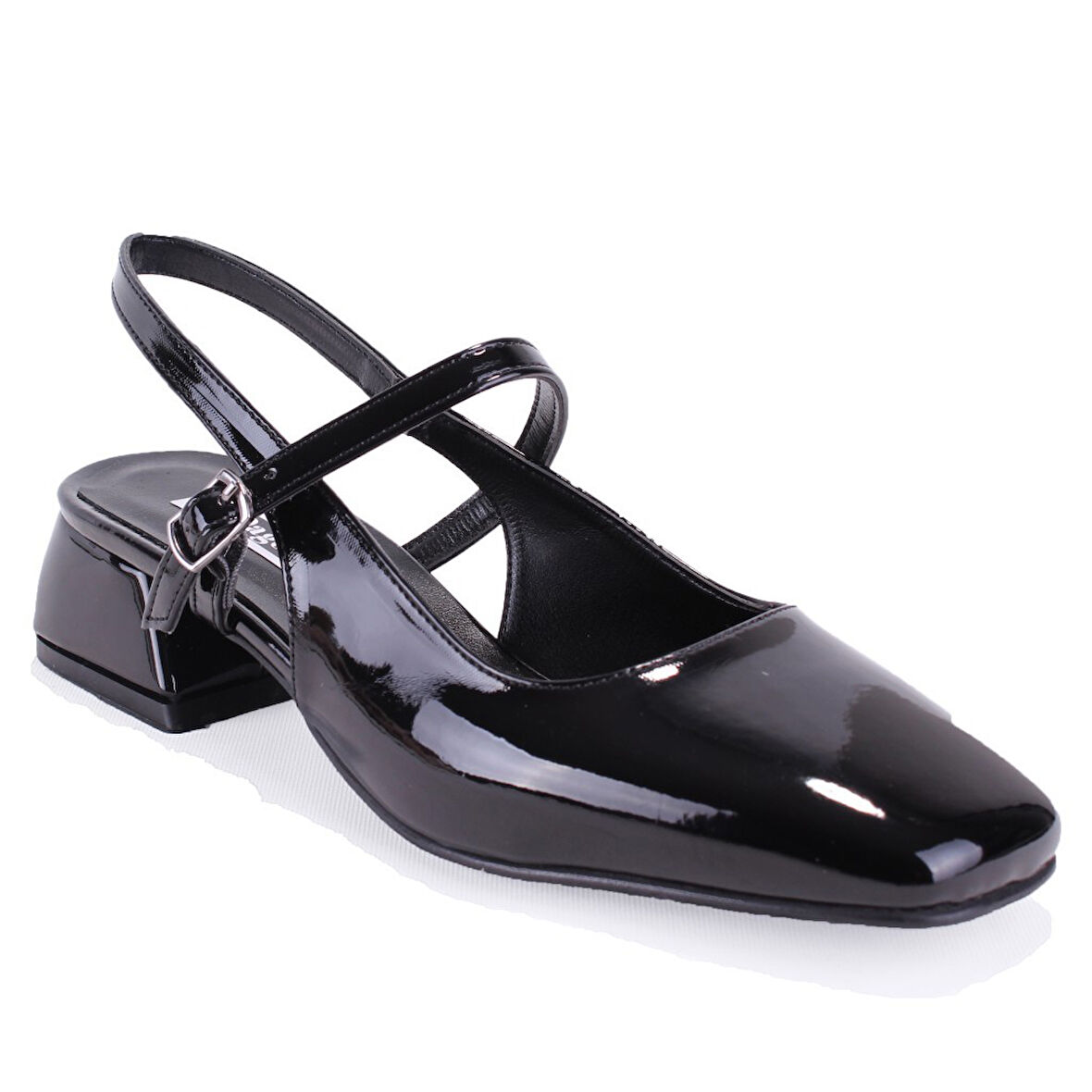 Dagoster DZA07-81500 Siyah Rugan Klasik Topuklu Kadın Ayakkabı