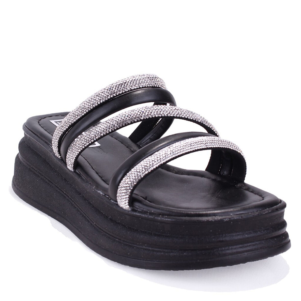 Dagoster DZA07-1241305 Siyah Taşlı Spor Kadın Terlik