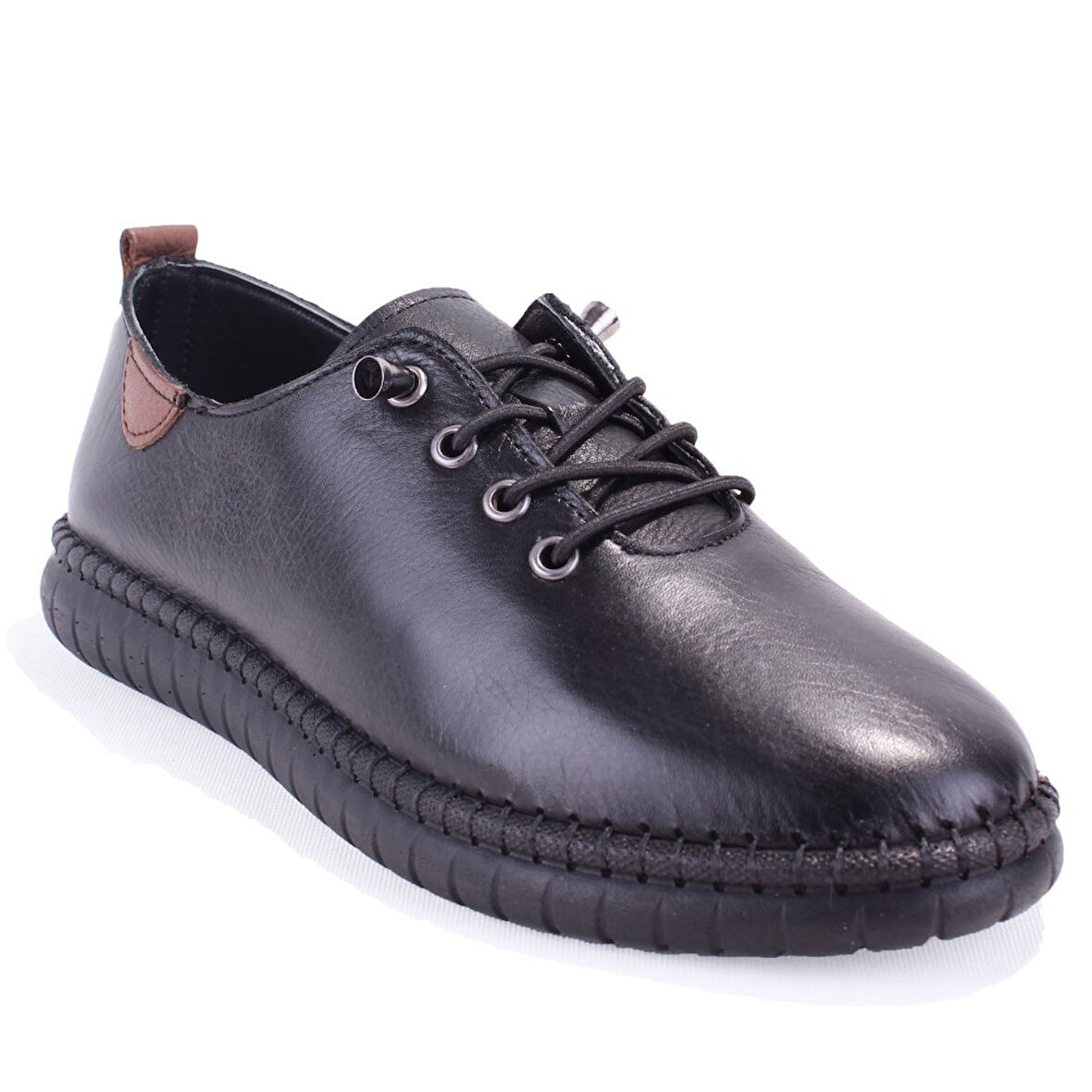 Dagoster DZA07-1236035 Siyah Ortopedik Günlük Deri Kadın Ayakkabı