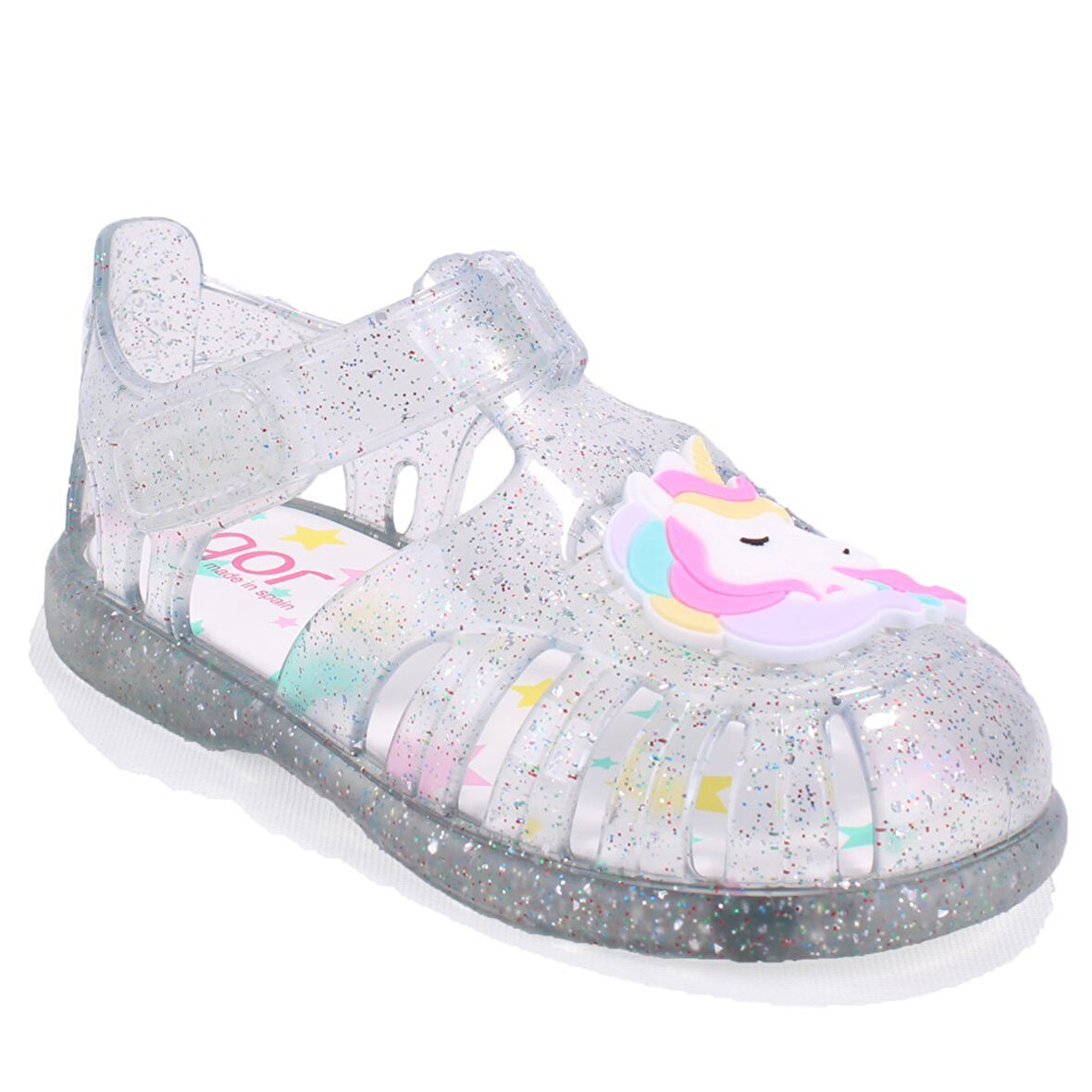 Igor S10341 Tobby Unicornio Beyaz Şeffaf Ortopedik Günlük Kız Çocuk Sandalet