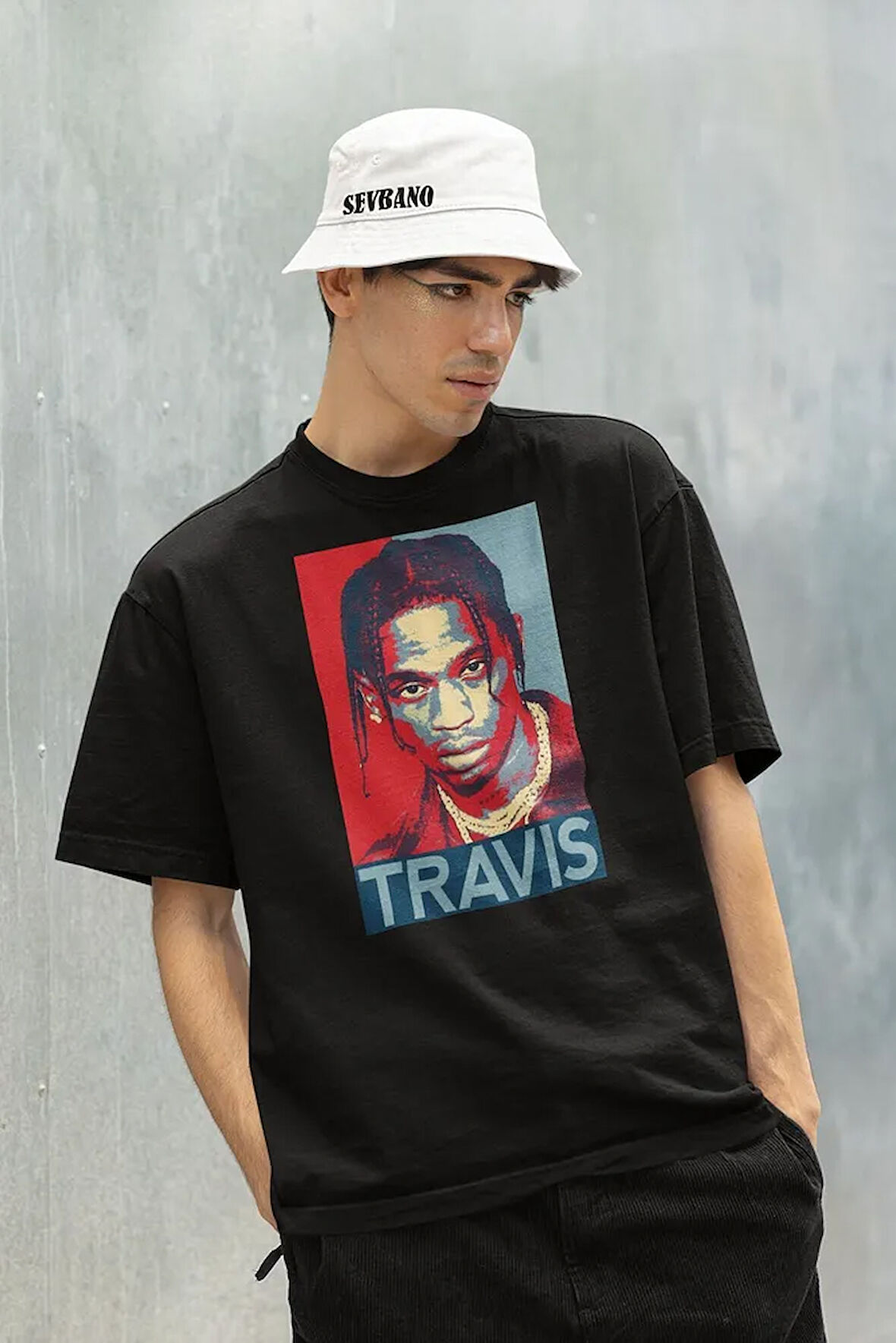 Rapper Travis Scott Baskılı Unisex Oversize Rap Tişört
