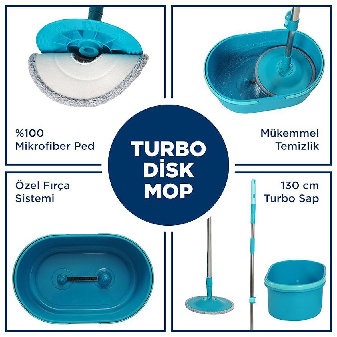 Motek Yeni Nesil Pratik Turbo Disk Mop Temizlik Seti