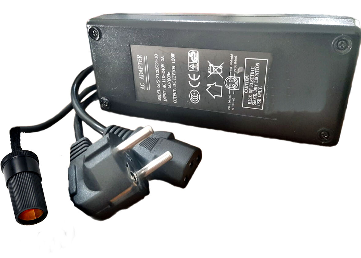 ICECO Oto Buzdolabı İçin Çakmak Adaptörü Araç Çakmaklık Çevirici Ev,Ofis Tipi Çevirici Adaptör120W/10A/12Volt